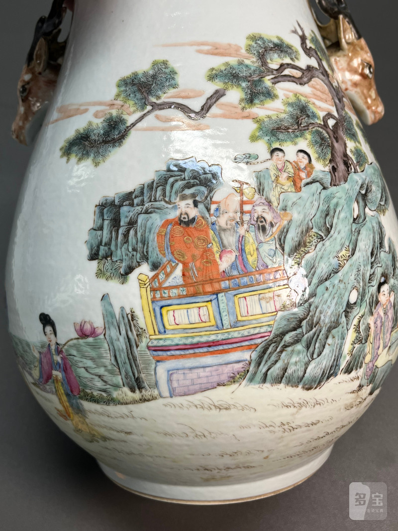 清晚期  粉彩鹿头尊 - 图6